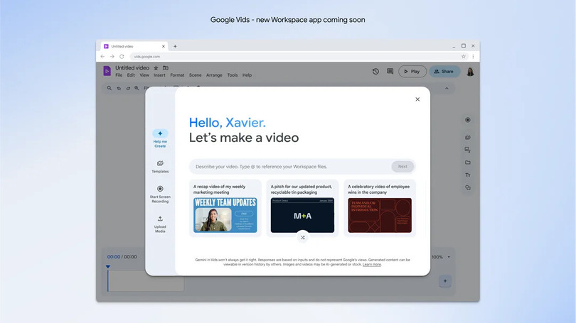 Google、AI動画制作ツール『Google Vids』発表。原稿・絵コンテ・動画編集とAIナレーションまでワンストップの新しいWorkspaceアプリ
