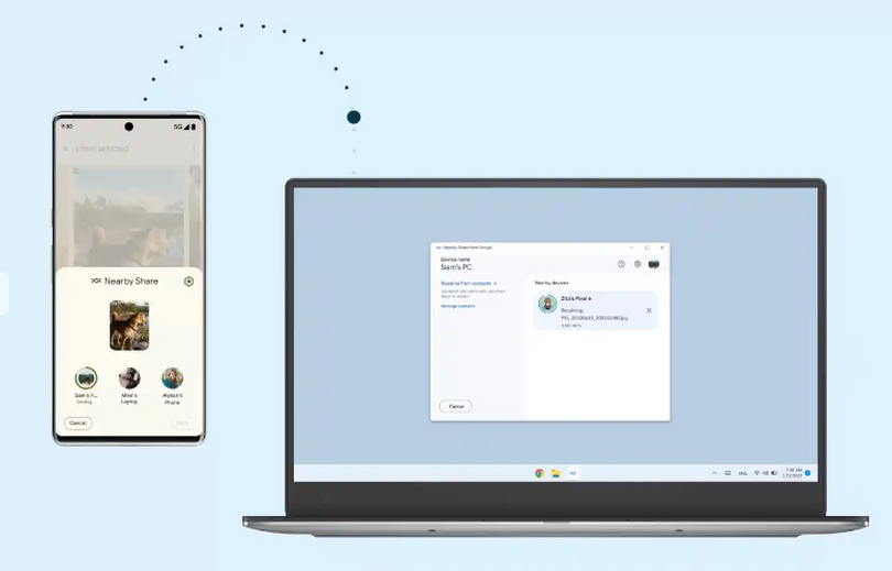 Android / Chromebookの近距離高速ファイル転送「ニアバイシェア」がWindows PCでも利用可能に。AirDrop並みのお手軽ファイル交換がようやく実現