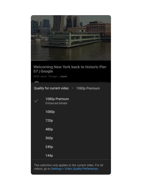 YouTubeプレミアム加入者限定の高画質モード1080p Premium、iPhone先行で近日提供