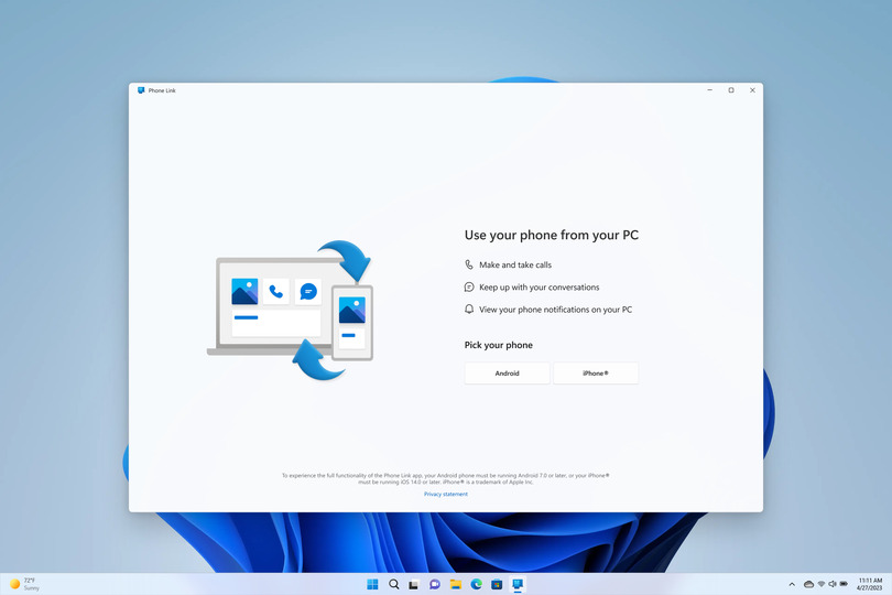 Windows 11とiPhoneを連携する「Phone Link for iOS」配信。iMessageの送受信も