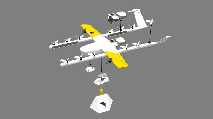 ローター28基と固定翼の配達ドローン、Wingが公開。様々な機体を試作するエアクラフト・ライブラリ