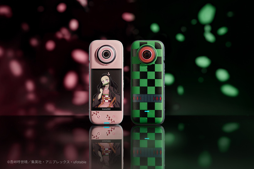 Insta360 X3に鬼滅の刃・竈門炭治郎と禰豆子モデル、瞳の色も再現した特別版360度カメラ