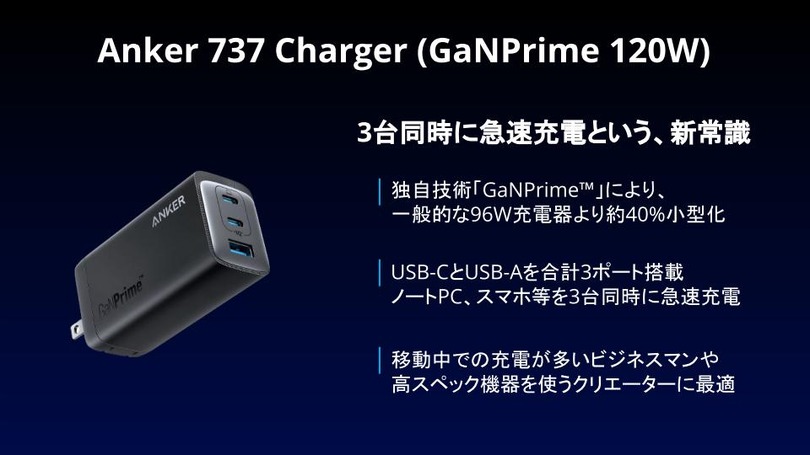 アンカー充電器GaNPrimeシリーズ発表。「ポートを気にせず繋げばOK」な便利仕様