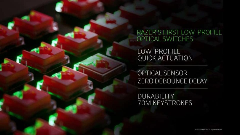 Razer初、薄型光学キーボードDeathStalker V2発表。BT接続3系統など全部入りが魅力