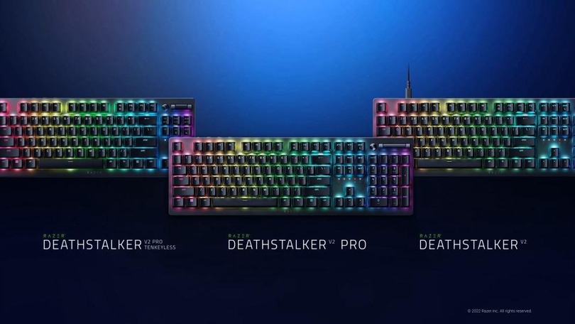 Razer初、薄型光学キーボードDeathStalker V2発表。BT接続3系統など全部入りが魅力