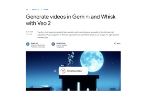 Googleの最先端動画生成AI「Veo 2」がGemini Advancedでロールアウト。そして偽サイトには騙されないように（CloseBox） 画像