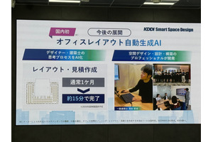 KDDI、オフィスレイアウト生成AIを披露　建築士の思考を15分で再現する「スマートスペースデザイン」 画像