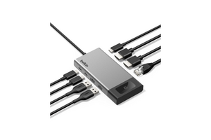とっさに画面を消せる「プライバシーボタン」搭載USB-Cハブ、ベルキンが発売　デュアル4K出力や100W給電対応8ポート仕様 画像