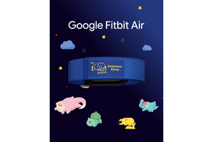Google Fitbit Airにポケモンスリープ コラボモデル、「すやすやねむるピカチュウ」プリントのSleepy Blueバンド 画像
