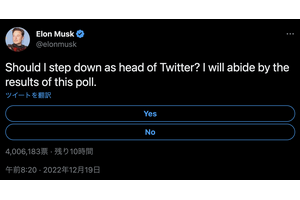 イーロン・マスク「TwitterのCEO辞めたほうがいいかな？」とツイッター投票募る。結果に従うと公言 画像