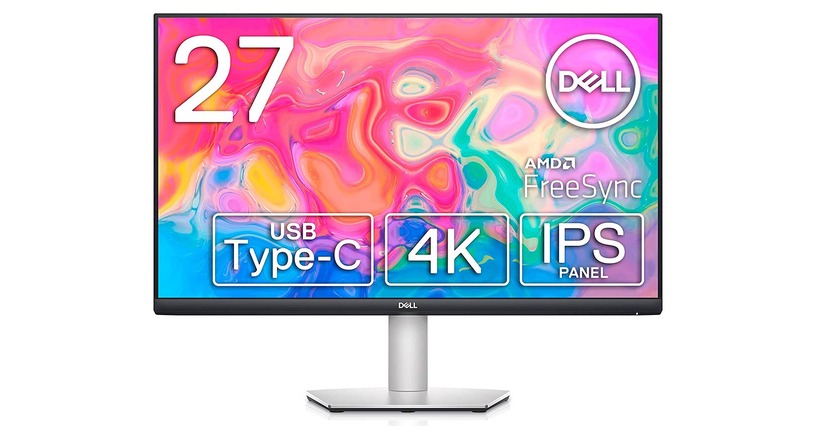 デルの27インチ4Kディスプレイ「S2722QC」がAmazonで1万円オフセール中。DP Alt Mode&65W給電対応、USB Type-Cケーブル1本で接続可能 #てくのじDeals 画像