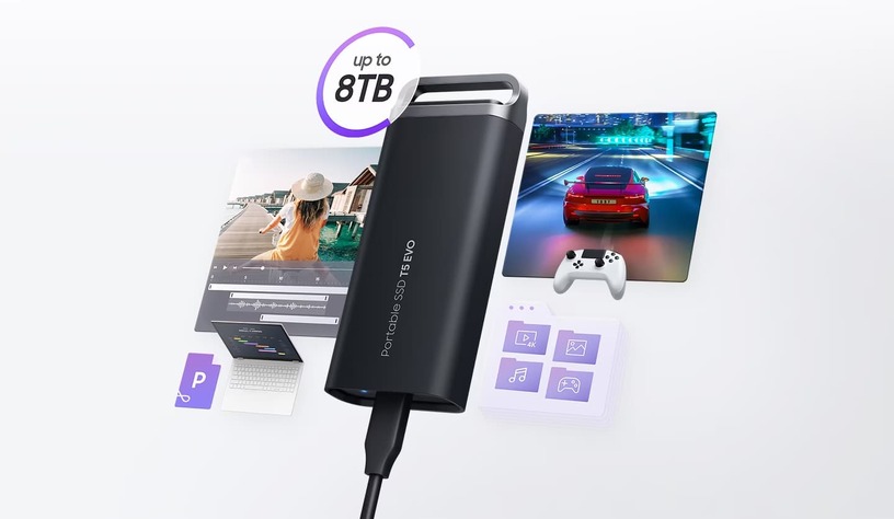 最大8TBのコンパクトな大容量ポータブルSSD、Samsung Portable SSD T5 EVO　12月下旬発売 画像