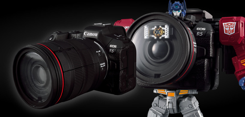 コンボイがカメラに変形「オプティマスプライム R5」発表、キヤノンと『トランスフォーマー』コラボ 画像