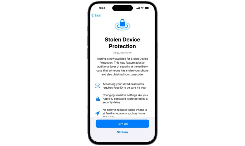 Apple、iPhoneのパスコードを見られても設定変更を阻止する盗難保護機能をiOS 17.3に導入へ。自宅や職場以外ではより強固に保護 画像