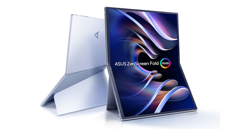 ASUS、世界初の17型フォルダブル モバイルディスプレイZenScreen Fold OLED発表。折り畳めば12.5インチ 画像