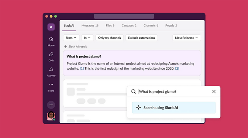 Slack AI提供開始、長いスレッド要約や会話で検索など。まずはEnterpriseプラン有料アドオンから、日本では4月予定 画像