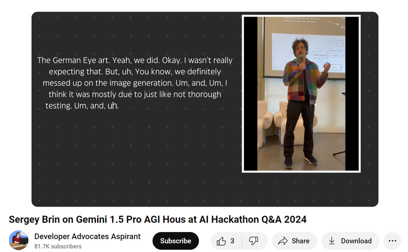 Google創業者サーゲイ・ブリンは最新AIのGeminiをどう思っているか（Google Tales） 画像