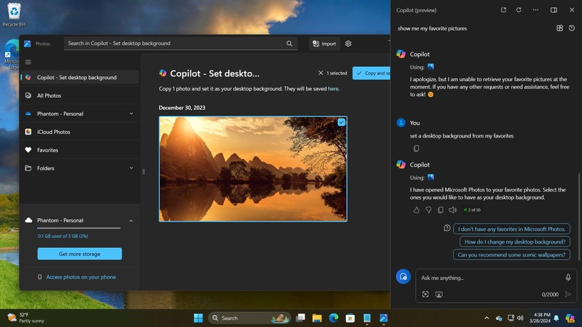 Windows 11の「フォト」にCopilot AI機能が追加、デスクトップ背景の設定やスライドショー作成が可能に。一部ユーザーのみ展開中 画像
