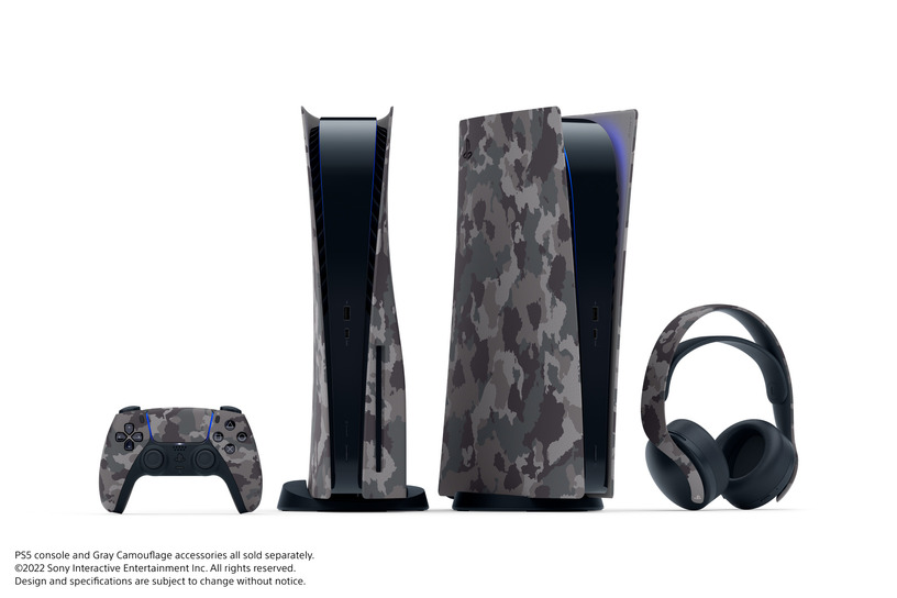 PS5に新色『グレー カモフラージュ』カバー。DualSenseコントローラ、Pulse 3Dヘッドセットも揃うコレクション 画像