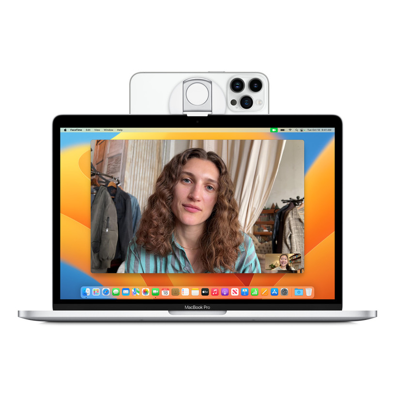iPhoneをMacのカメラにするベルキン製アダプタ発売。センターフレームやデスクビューも使い放題 画像