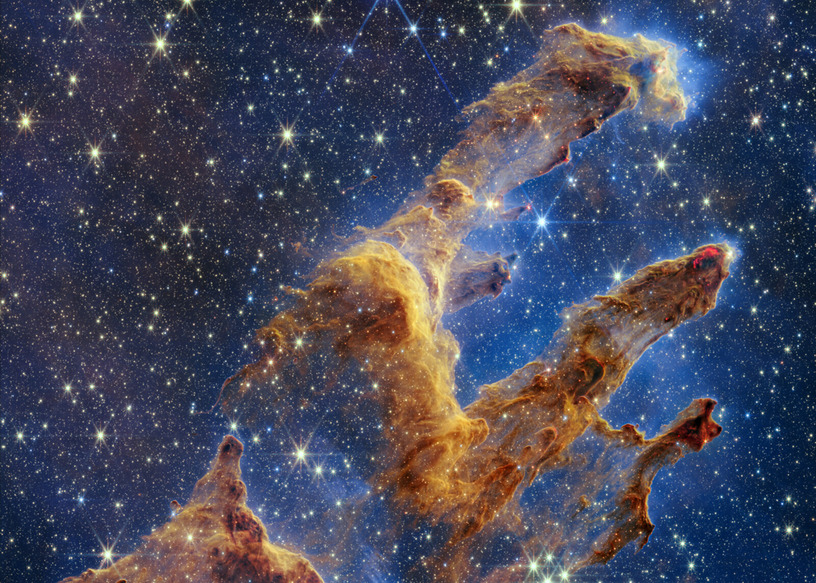 ウェッブ望遠鏡、わし星雲「創造の柱」を鮮明に描き出す。ハッブルとの比較も 画像
