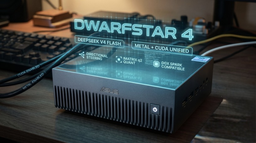 大容量ローカルLLMの革命児ds4が『DwarfStar 4』に改名、CUDA対応でDGX Sparkでも動いた。Macとの棲み分けは？（CloseBox） 画像