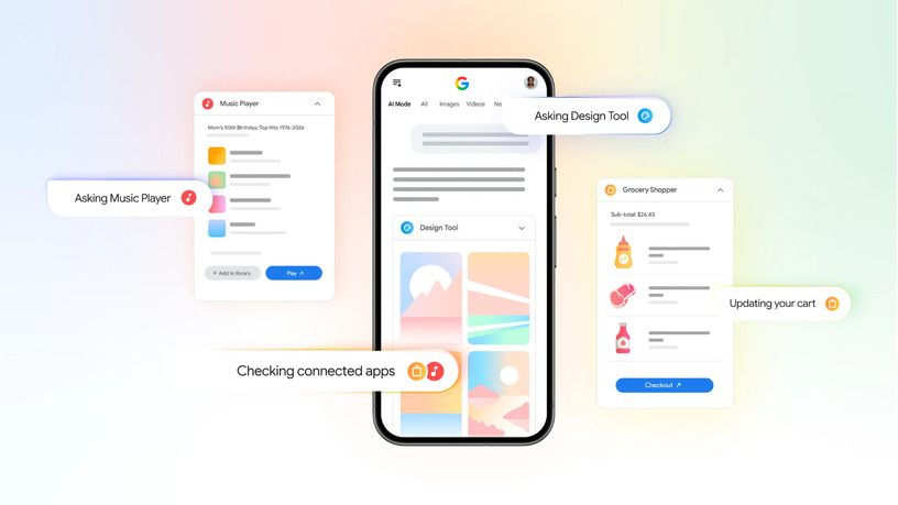Google検索のAI ModeがYouTube Music、Canva、Instacartと連携可能に 画像