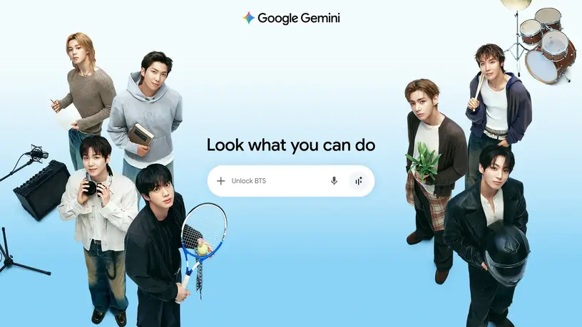 Google GeminiとBTSがコラボ、ファン用語含む韓国語コーチや愛用プロンプト例など　各メンバーの短編映像も公開 画像