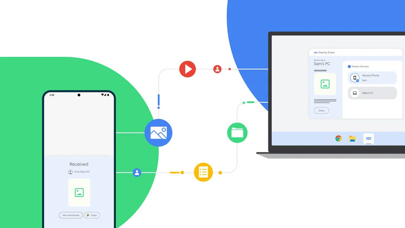 Android / Chromebookの近距離高速ファイル転送「ニアバイシェア」がWindows PCでも利用可能に。AirDrop並みのお手軽ファイル交換がようやく実現 画像