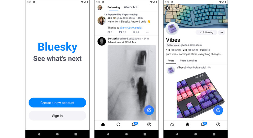 分散型SNS「Bluesky」Androidアプリ配信。Twitter創業者ジャック・ドーシーが支援 画像