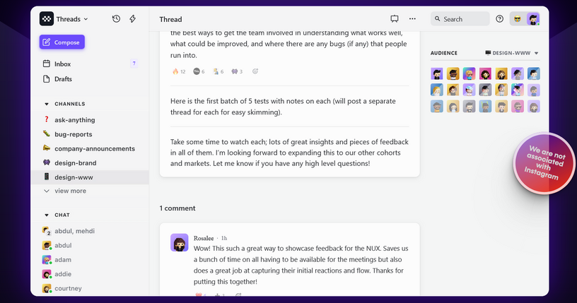 Twitterクローンの「Threads」とは別の「Threads」がApp Storeランキング急上昇。正体はSlackクローン 画像