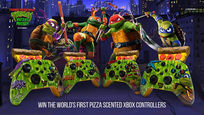 史上初、ピザの匂いがするXboxコントローラー登場。TMNT映画『ミュータント・タートルズ』コラボ 画像