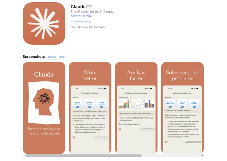 Anthropic、生成AI『Claude』の公式 iOSアプリ配信。Teamプランも提供開始