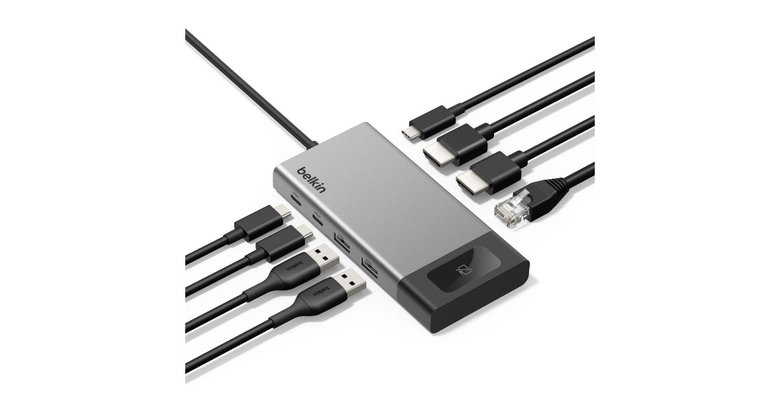 とっさに画面を消せる「プライバシーボタン」搭載USB-Cハブ、ベルキンが発売　デュアル4K出力や100W給電対応8ポート仕様