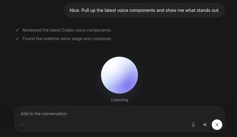 ChatGPT Voiceがデスクトップ対応、Codex や Work も音声モードで指示が可能に　GPT-Liveで相槌も打てる自然な会話実現