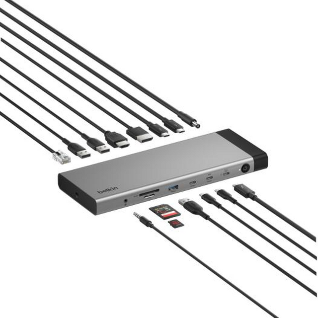 ベルキン、Thunderbolt 5ドック最上位モデル Belkin Connect 14-in-1発売　4K3画面や8K出力、PD140W対応