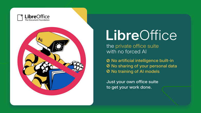 無料オフィスアプリLibreOffice「AI非搭載」で特色打ち出す。無断で文書やデータをクラウド送信