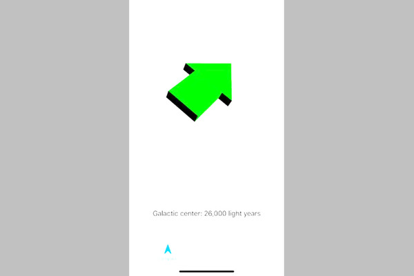 天の川銀河の中心を指し示すiPhoneアプリ『Galactic Compass』公開。開発者はChatGPTの助けを借りて制作 画像