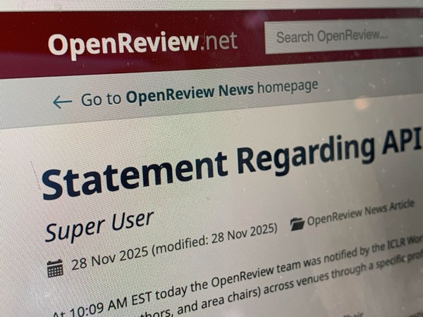 “匿名査読者”の名前が漏洩、AI分野の主要学会で発覚。査読システム「OpenReview」のセキュリティ事故が原因（生成AIクローズアップ） 画像
