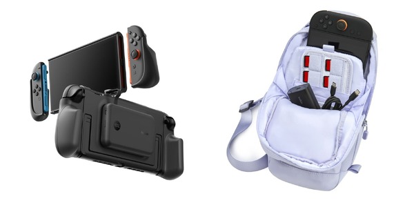 ベルキン、Switch 2を1.5回満充電できる充電グリップ ＆ プロコン2台も入るSwitch 2トラベルバッグ発売  10000mAhバッテリーをマグネット装着 画像