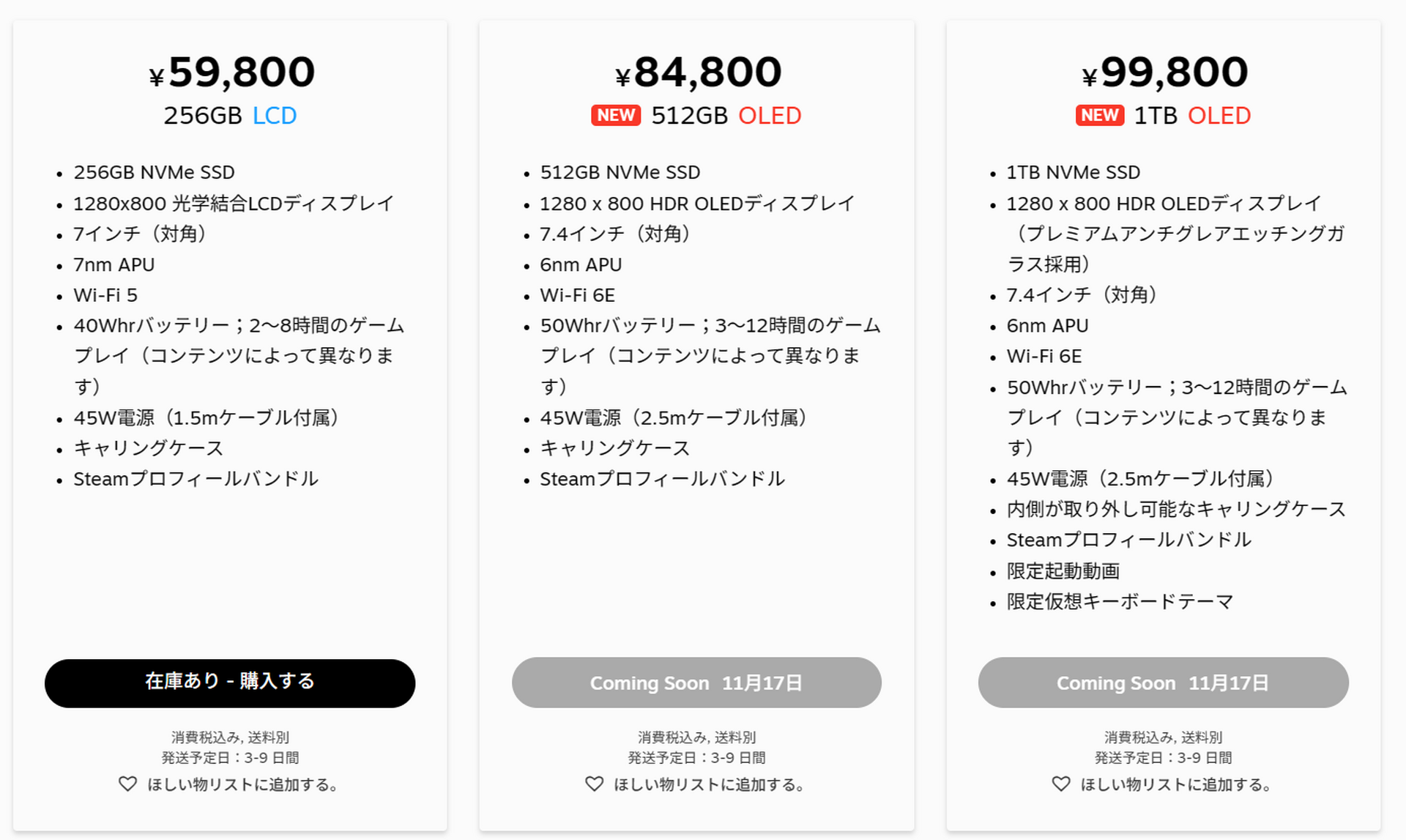 新型Steam Deck OLED発表、11月17日発売。7.4インチ有機EL採用で駆動 