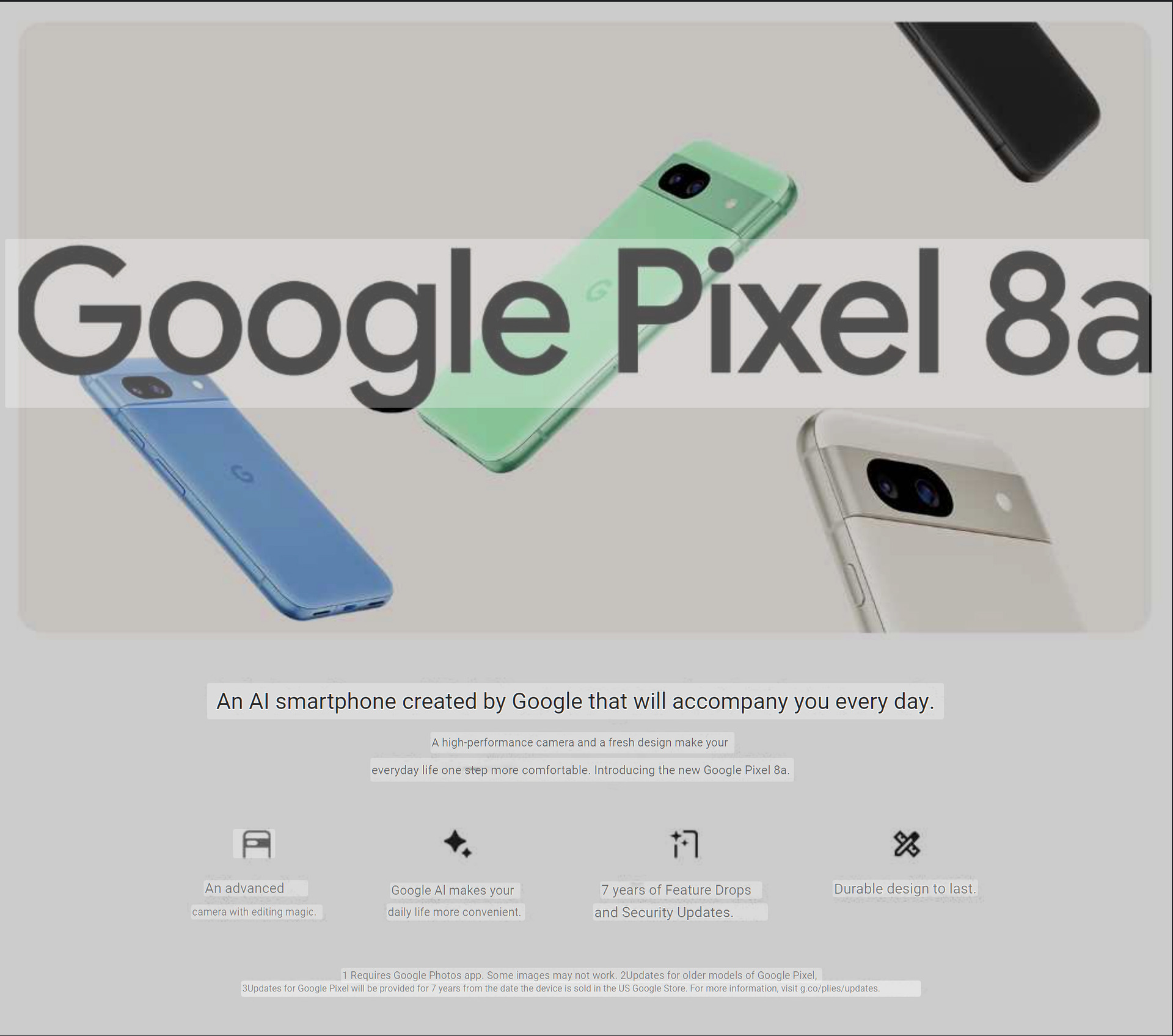 Google Pixel 8aの商品情報が大量流出 「auで5月14日から5G機種