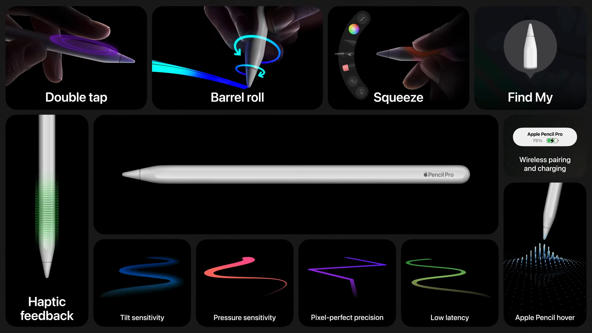 【使用10回程度】Apple Pencil Pro Apple Pencil Pro発表。「探す」や触覚フィードバック、つまむ
