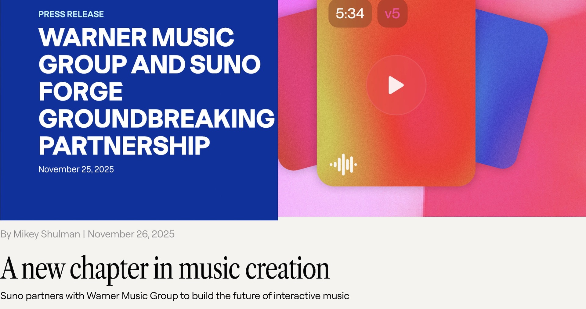 5月度会議用音資料 WARNER MUSIC GROUP SunoとWarner Music Groupとの提携はUdioとUMGに近い展開か。無料