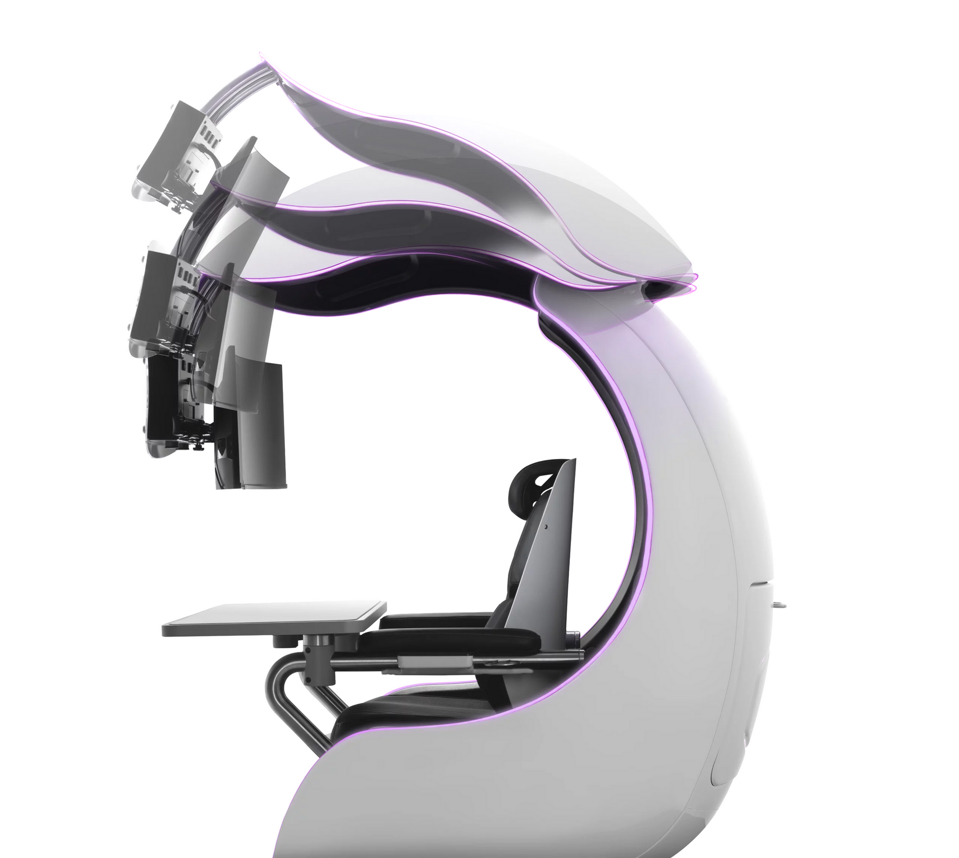 三面モニタ対応のコックピット型ワークステーション「Orb X」Cooler