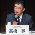 ▲「廃止には絶対に反対」と語るKDDIの高橋社長