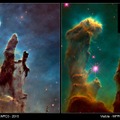 ウェッブ望遠鏡、わし星雲「創造の柱」を鮮明に描き出す。ハッブルとの比較も