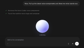 ChatGPT Voiceがデスクトップ対応、Codex や Work も音声モードで指示が可能に　GPT-Liveで相槌も打てる自然な会話実現 画像