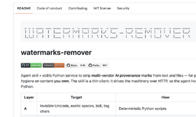 Anthropicの電子透かし導入発表直後に登場した透かし剥がしOSS「watermarks-remover」がClaude・Gemini・OpenAIに対応（生成AIクローズアップ） 画像