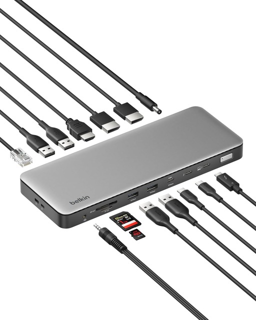 ベルキン、14ポート搭載Thunderbolt 4ドック INC030発売　DP x2とHDMIで3画面出力、96W PD給電でノートをワークステーション化